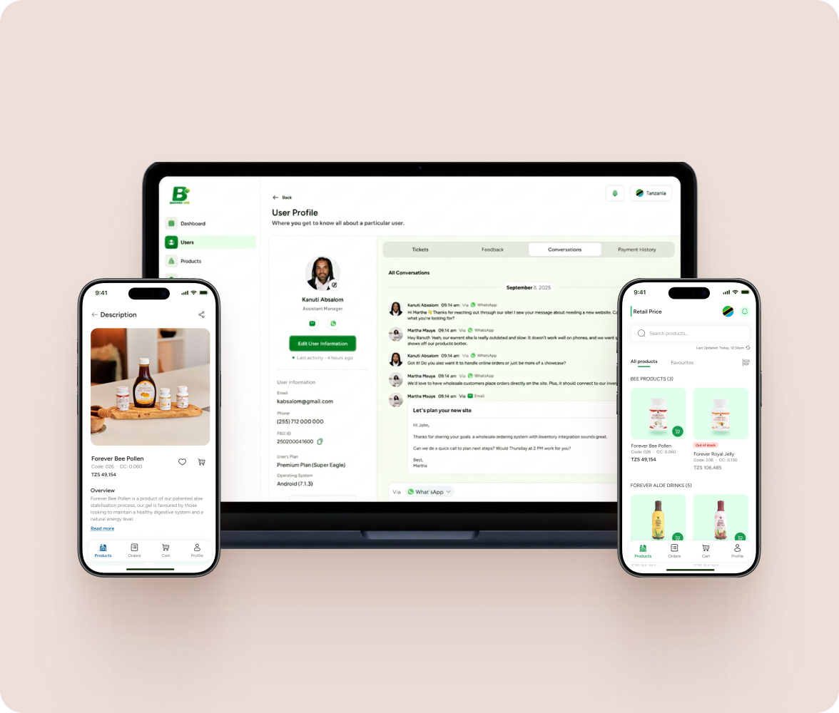 Biashara Plus screens