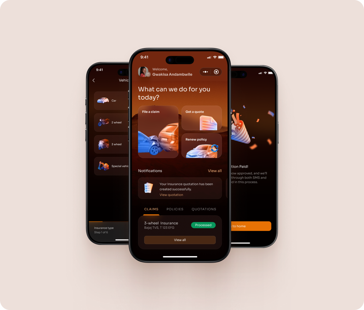 UmeBIMA Mini App screens